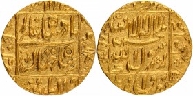 Gold Mohur Coin of Shahjahan of Khambayat Mint.