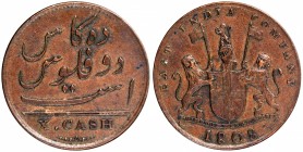 Copper Ten Cash Coin of Soho Mint of Madras Presidency.