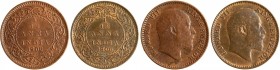 Copper and Bronze One Twelfth Anna Coins of King Edward VII of Calcutta Mint of 1906.