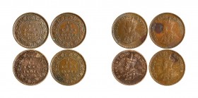 Bronze One Twelfth Anna Coins of King George V of Calcutta and Bombay Mint of 1925 and 1926.