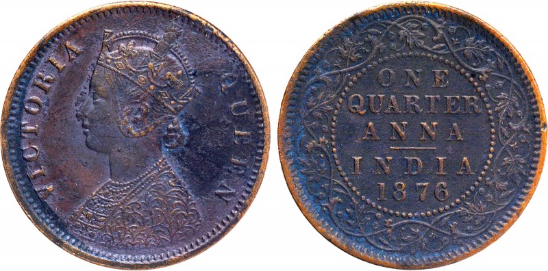 British India
Anna 1/4
Anna 1/4
1876, Victoria Queen, Copper 1/4 Anna, Calcut...