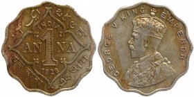 Cupro Nickel One Anna Coin of King George V of Bombay Mint of 1928.