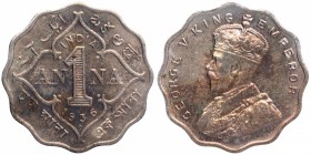 Cupro Nickel One Anna Coin of King George V of Bombay Mint of 1936.