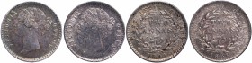 Silver Two Annas Coins of Victoria Queen of Calcutta Mint of 1841.