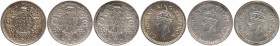 Silver Quarter Rupee Coins of King George VI of Bombay Mint of 1943.