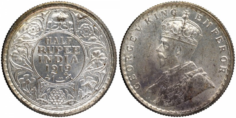 British India
Rupee 1/2
Rupee 1/2
1919, King George V, Silver 1/2 Rupee, Bomb...