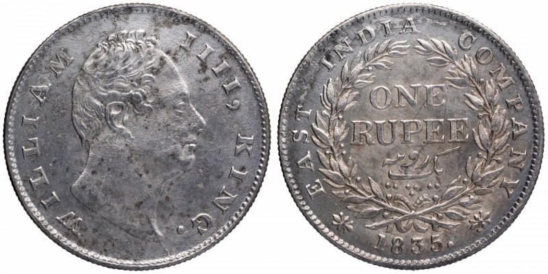 British India
Rupee 1
Rupee 01
1835, King William IIII, Silver Rupee, Calcutt...