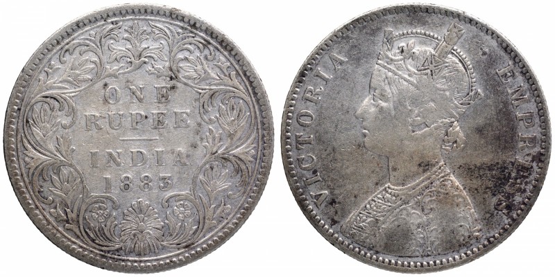 British India
Rupee 1
Rupee 01
1883, Victoria Empress, Silver Rupee, Bombay M...