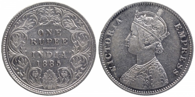 British India
Rupee 1
Rupee 01
1885, Victoria Empress, Silver Rupee, Calcutta...