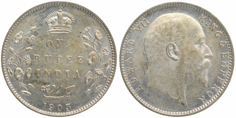 British India
Rupee 1
Rupee 01
1903, King Edward VII, Silver Rupee, Bombay Mi...