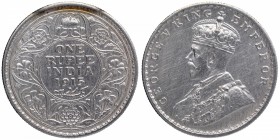 Silver One Rupee Coin of King George V of Bombay Mint of 1915.