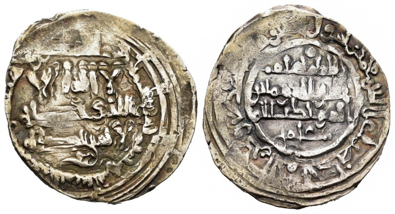 Caliphate. Hisham II. Dirham. 380 H. Medina Fez. (V-606). Ag. 2,79 g. Leyendas s...