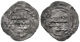 Caliphate. Hisham II. Dirham. 389 H. Medina Nakur. (V-no cita). Ag. 2,59 g. Fecha parcialmente visible. Muy rara. Choice F. Est...100,00.