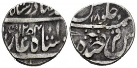 India. Hyderabad. Nasir ad Daula. 1 rupia. 1254 H / 18. (Km-no cita este año). Ag. 11,05 g. Very rare. VF. Est...100,00.