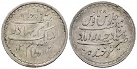 India. Hyderabad. Mir Mahbud Ali Khan II. 1 rupia. 1312 H / 22. (Km-Y32). Ag. 11,13 g. Very rare. XF. Est...40,00.
