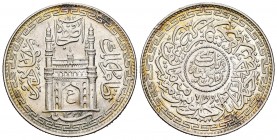 India. Hyderabad. Mir Usman Ali Khan. 1 rupia. 1334 H / 6. (Km-Y53a). Ag. 11,25 g. AU. Est...35,00.