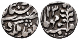 India. Jaipur. Madho Singh. 1/4 rupia. 1902 (año 23). Jhar. (Km-139). Ag. 2,81 g. Choice VF. Est...35,00.