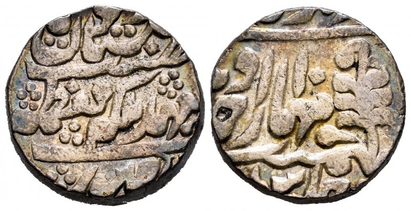 India. Jaipur. Madho Singh. 1 rupia. 1889 (año 10). Jhar. (Km-145). Ag. 11,40 g....