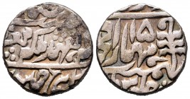 India. Jaipur. Madho Singh. 1 rupia. 1894 (año 15). Jhar. (Km-145). Ag. 11,39 g. VF. Est...25,00.