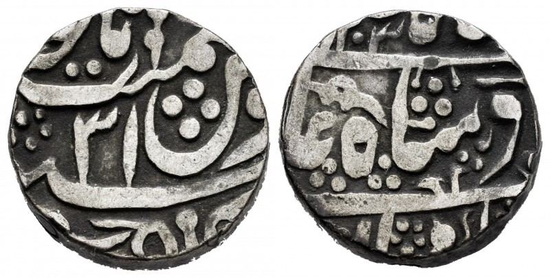India. Jodphur. Shah Alam II. 1 rupia. 1203 H (1789) / año 31. (Km-276). Ag. 10,...