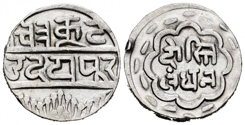 India. Mewar. 1 rupia. 1858-1920. Udaipor. (Km-Y11). Ag. 10,89 g. Minor nick on ...