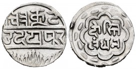 India. Mewar. 1 rupia. 1858-1920. Udaipor. (Km-Y11). Ag. 10,89 g. Minor nick on edge. XF. Est...50,00.