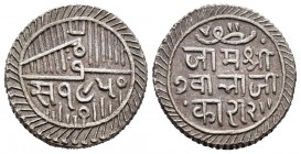 India. Nawanagar. Jam Vibhaji. 2 1/2 kori. VS 1950 (1893). (Km-21). Ag. 6,94 g. XF. Est...160,00.