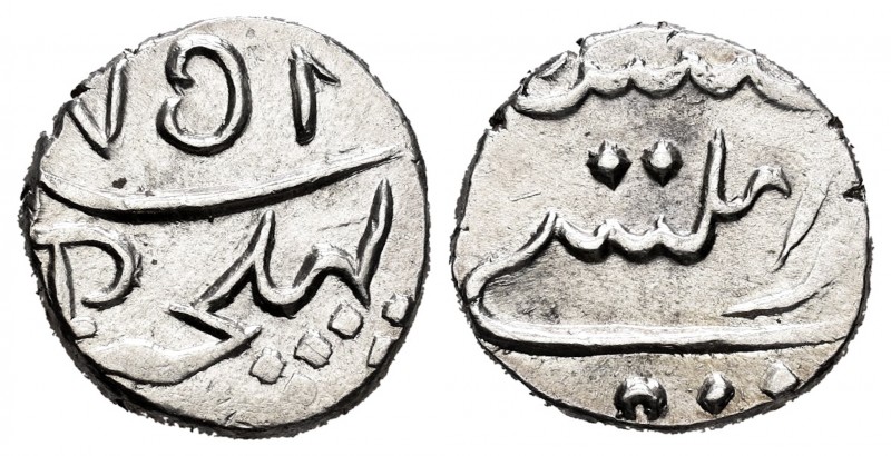 French India. Louis XV. 1 fanon. 1752. Mahe. (Km-67). Ag. 2,29 g. A good sample....