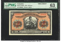 Colombia Casa de Moneda de Medellin 10 Pesos 9.1919 Pick S1028s Specimen PMG Choice Uncirculated 63. Edge split; two POCs.

HID09801242017

© 2020 Her...