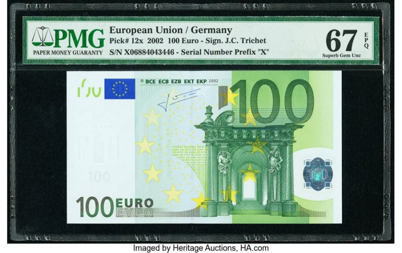 European Union Central Bank, Germany 100 Euro 2002 Pick 12x PMG Superb Gem Unc 6...