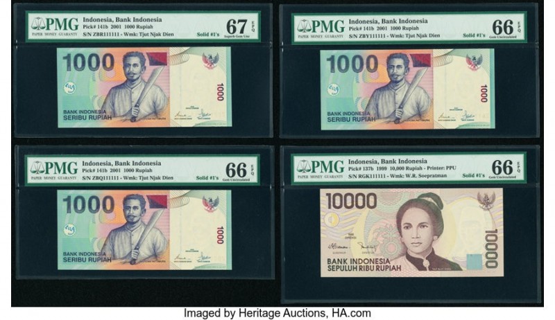 Solid Serial Numbers Indonesia Bank Indonesia 1000 (3); 10,000 Rupiah 2001 (3); ...