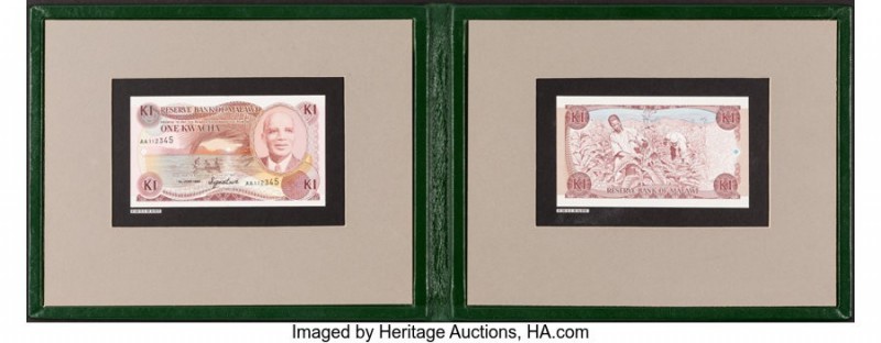 Malawi Reserve Bank of Malawi 1 Kwacha 1.6.1990 Pick UNL Face and Back Specimen ...