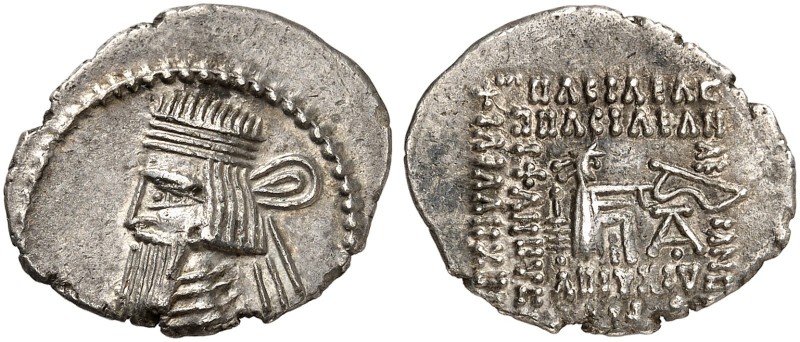 GRIECHISCHE MÜNZEN. PARTHERREICH. Artabanos II., 10 - 38. 
Drachme, Ekbatana. R...
