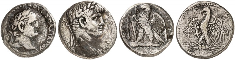 RÖMISCHE PROVINZIALMÜNZEN. SYRIEN. - Antiochia. 
Lot von 2 Stück: Tetradrachmen...