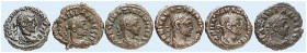 RÖMISCHE PROVINZIALMÜNZEN. AEGYPTUS. - Alexandria. Maximianus Herculius, 286 - 305. 
Lot von 6 Stück: Tetradrachmen. Rev. Elpis (3x), Alexandria, Tyc...