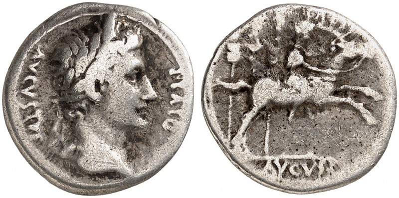 RÖMISCHE MÜNZEN. RÖMISCHE KAISERZEIT. Augustus, 27 v. Chr. - 14 n. Chr. 
Denar,...