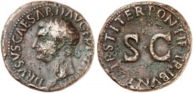RÖMISCHE MÜNZEN. RÖMISCHE KAISERZEIT. Drusus Caesar, gest. 23 n. Chr. 
As, geprägt unter Tiberius. Kopf n. links / S - C in Umschrift.
RIC 45; C. 2 ...