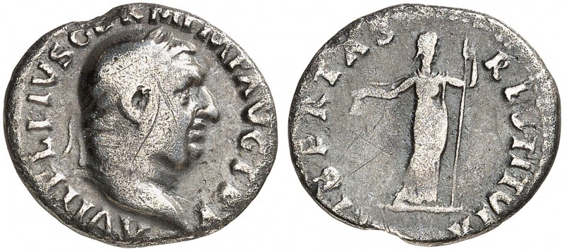 RÖMISCHE MÜNZEN. RÖMISCHE KAISERZEIT. Vitellius, 69. 
Denar. Rev. Stehende Libe...