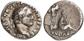 RÖMISCHE MÜNZEN. RÖMISCHE KAISERZEIT. Vespasianus, 69 - 79. 
Denar. Rev. Trauernde Iudaea.
RIC 2 3,05 g f. ss