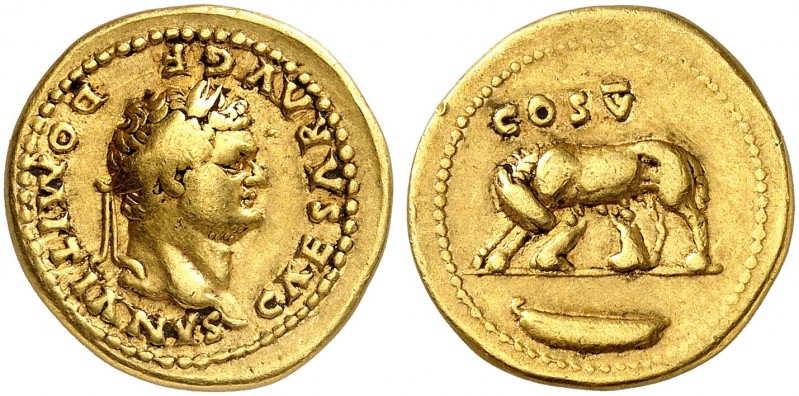 RÖMISCHE MÜNZEN. RÖMISCHE KAISERZEIT. Domitianus Caesar, 69 - 81. 
Aureus. Rev....