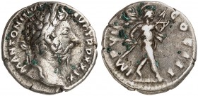 RÖMISCHE MÜNZEN. RÖMISCHE KAISERZEIT. Marcus Aurelius Augustus, 161 - 180. 
Denar. Rev. Schreitender Mars.
RIC 310; C. 315 3,12 g ss
