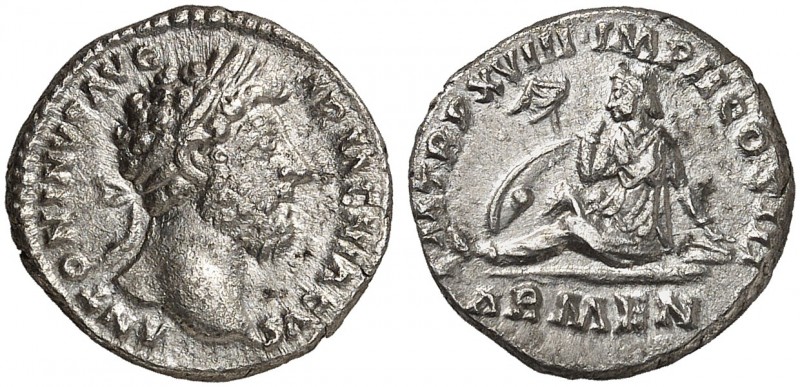 RÖMISCHE MÜNZEN. RÖMISCHE KAISERZEIT. Marcus Aurelius Augustus, 161 - 180. 
Den...