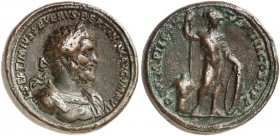 RÖMISCHE MÜNZEN. RÖMISCHE KAISERZEIT. Septimius Severus, 193 - 211. 
Bronzeguß-Medaillon, Paduaner. Rev. Mars mit Lanze und Schild, daneben Trophäe....