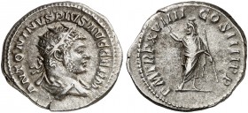 RÖMISCHE MÜNZEN. RÖMISCHE KAISERZEIT. Caracalla Augustus, 198 - 217. 
Antoninian. Rev. Stehender Sarapis.
RIC 280e; C. 349 4,89 g ss