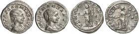RÖMISCHE MÜNZEN. RÖMISCHE KAISERZEIT. Iulia Soaemias, gest. 222. 
Lot von 2 Stück: Denare. Rev. Felicitas, Venus.
RIC 239, 241 ss