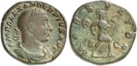 RÖMISCHE MÜNZEN. RÖMISCHE KAISERZEIT. Severus Alexander, 222 - 235. 
Sesterz. Rev. Schreitender Mars.
RIC 635; C. 169 18,58 g ss
