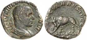 RÖMISCHE MÜNZEN. RÖMISCHE KAISERZEIT. Philippus I. Arabs, 244 - 249. 
Antoninian. Rev. Die römische Wölfin mit den Zwillingen.
RIC 15; C. 178 15,05 ...