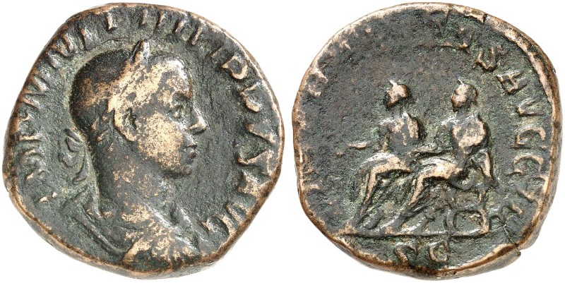 RÖMISCHE MÜNZEN. RÖMISCHE KAISERZEIT. Philippus II. Augustus, 247 - 249. 
Seste...