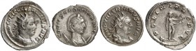 RÖMISCHE MÜNZEN. RÖMISCHE KAISERZEIT. Valerianus I., 253 - 260. 
Lot von 3 Stück: Antoniniane aus Rom (Apollo mit Bogen), Antiocheia (Valerianus I. u...