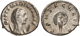 RÖMISCHE MÜNZEN. RÖMISCHE KAISERZEIT. Mariniana, gest. vor 253 (?). 
Antoninian, Consecratio. Rev. Stehender Pfau.
RIC 3; C. 3 3,86 g ss / vz